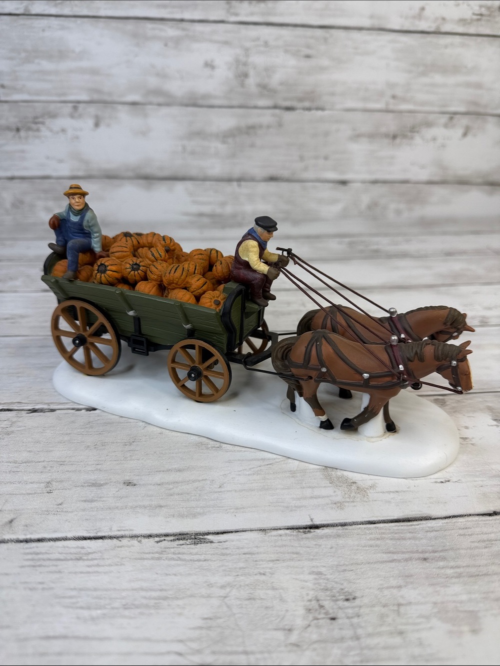 Dept 56 "Harvest Pumpkin Wagon" 1995 New England Village Fall #56591 Horse Drawn